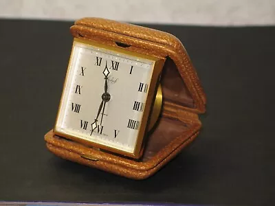 Vintage Swiss Imhof 8 Days 15 Jewels Folding Alarm Clock • $149
