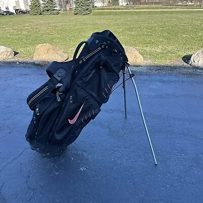 Nike Golf Hybrid Stand Carry Bag 8 Way Divider Dual Shoulder Strap Black • $129.99