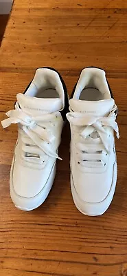 $300 • Buy Size 36.5- Alexander McQueen Oversized White And Navy Sneakers