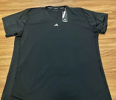 ADIDAS Fitted Shirt Polyester Tee 3XLT Tall NEW W/tags 3XL Black Short Sleeve SS • $19.99
