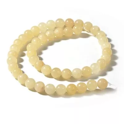 Strand Of 6mm Yellow Jade Round Beads • £4.45