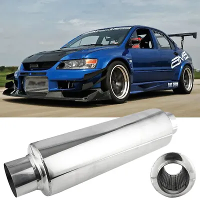 3  In/Out 16  Exhaust Muffler Resonator For Mitsubishi Lancer Evolution 10 9 8 • $59.21