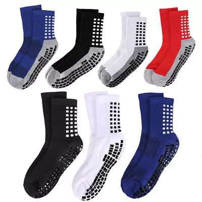 1/3 Pairs Anti Slip Non-Skid Slipper Socks W/Grips For Men Women Sport Size 6-13 • $8.99