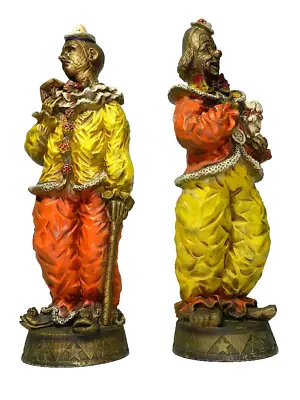 Vintage  Clown Statue Universal Statuary Co. 1966 Pair • $174.99