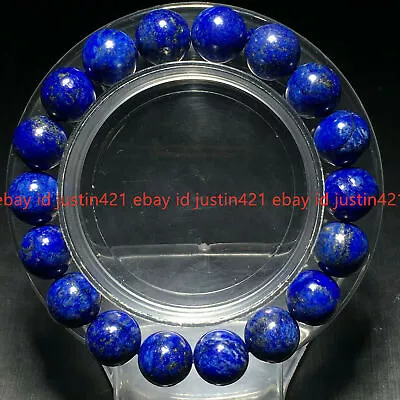 Natural 10mm Blue Lapis Lazuli Round Gemstone Beads Stretchy Bracelet 7.5'' AAA • $4.49