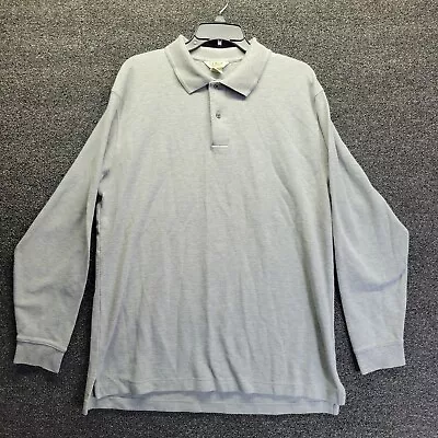 L.L. Bean Shirt Mens Sz LT Tall Gray Polo Double L Long Sleeve Cotton Casual • $19.99