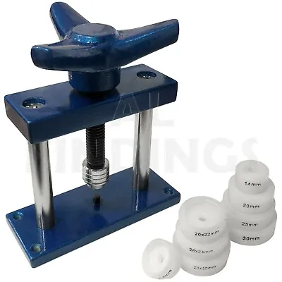 CASE CLOSING CLOSER WATCH BACK PRESS HAND JIG 8 DIES 14-30mm REPAIR REPLACE TOOL • £17.45