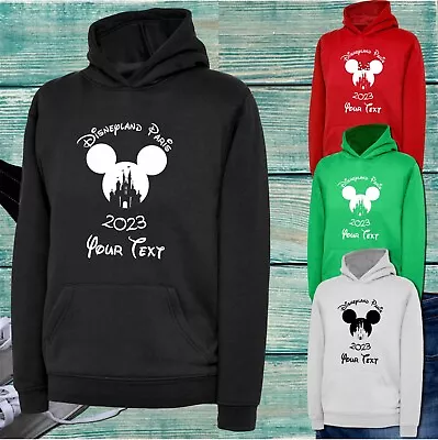 Personalised Disney Land Paris 2023 Hoodie Mickey Minnie Mouse Squad Hood Top • £20.99