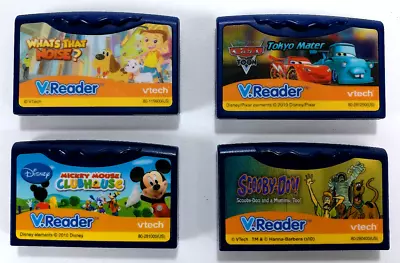 4 VTech V.Reader Learning System Video Game Cartridges Mickey Scooby Cars Noise • $14.99