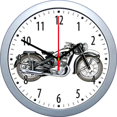 Wall Clock With Motorcycle Motif Biker Brands D-G Optional Radio • £34.51