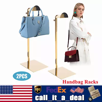 2Pcs Hanging Bag Racks Metal Handbag Display Stand Holder Adjustable Holder Home • $32.01