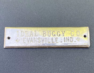 Antique IDEAL BUGGY CO - EVANSVILLE IND Indiana Buggy / Wagon Emblem / Badge • $49.95