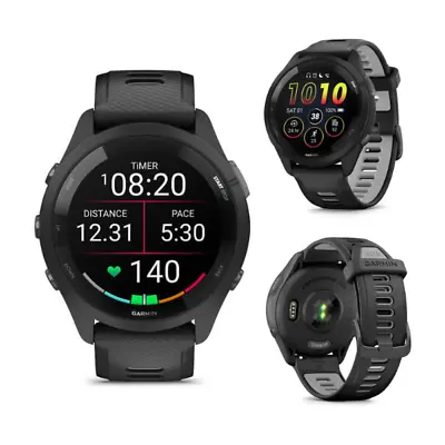 Garmin Forerunner 265 Black Men Smart Amoled Sport Watch Running Triathlon GPS • $1011.98