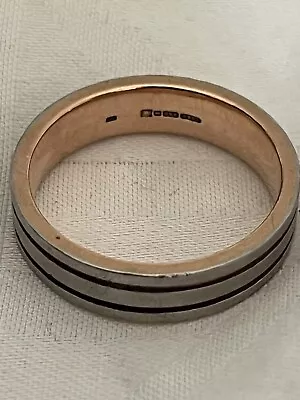 Palladium 950 And 9ct Rose Gold Men's Two Tone Ring • £170