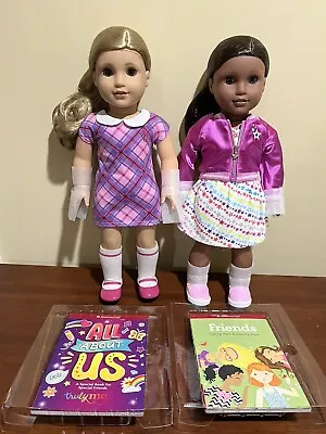 American Girl 2 Truly Me Dolls 80 & 125 Pristine Hair Nets Still On Adult Own • $129.99