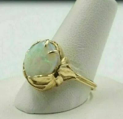 2Ct Round Cut Opal Unique Vintage Women's Engagement Ring 14K Yellow Gold Plated • $75.49