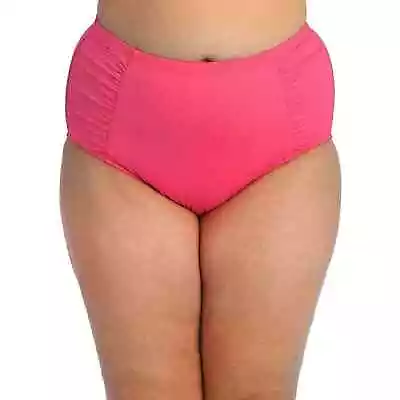 La Blanca Tummy Control Side Shirred High Waist Bikini Bottom Ginger Pink 18W • $23.06
