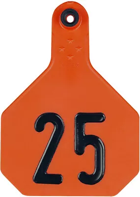 Y-Tex 4 Star Large Cattle Ear Tags Orange Numbered 126-150 • $46.94