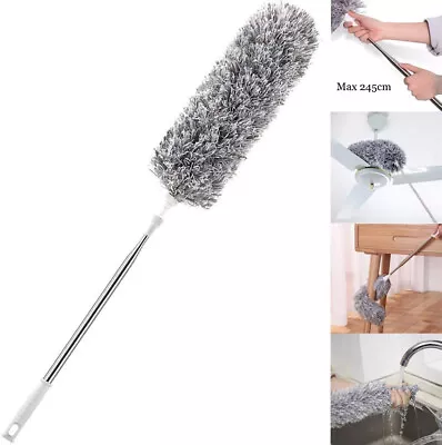 £8.99 • Buy Extendable Feather Duster Long Telescopic Duster Magic Static Duster Brush 245cm
