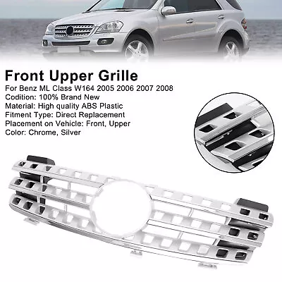 Front Grille Grill Fit Mercedes-Benz ML-Class W164 2005-2008 AMG Style Chrome #2 • $89.71