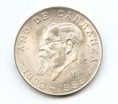 1959 Mexico 0.720 Silver Cinco (5) Pesos “de Carranza” Uncirculated Coin • $9.99