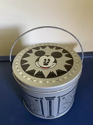Vintage 1990’s Disney Silver Silhouette Mickey & Co. Tin. 7 X5 1/2  Without Han • $10.99