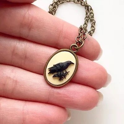 Vintage Gothic Raven Crow Necklace Pendant Bird Steampunk Women Men Jewelry Gift • $1.74