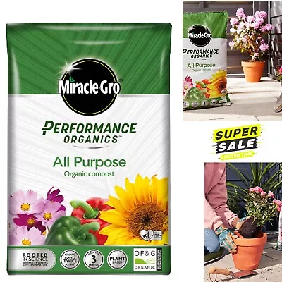 Miracle-Gro All Purpose Organic Growing Soil Compost Plant Garden Flower 40L • £13.49