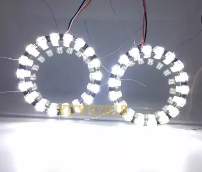 100mm 3.94inch 2pcs 5050 LED Halo Ring Lotus Angel Eye Headlight Fog Light White • $27