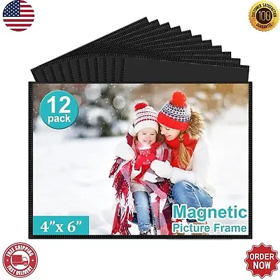 12 Pack Magnetic Photo Sleeves 4x6 Picture Holder Wall Decoration Fridge Magnet • $8.98