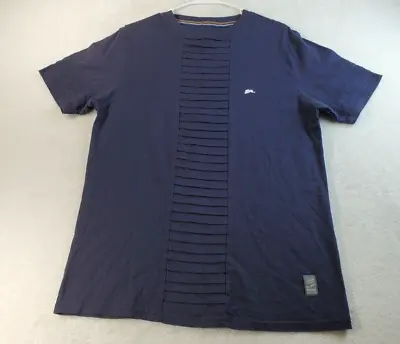 A. Tiziano T Shirt Mens Large Navy 100% Cotton Knit Short Sleeve Round Neck Logo • $6.58