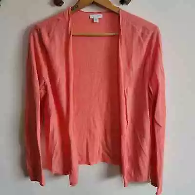 J.Jill Linen Cotton Open Cardigan Sweater Lightweight Peach Pink Small S • $24.99