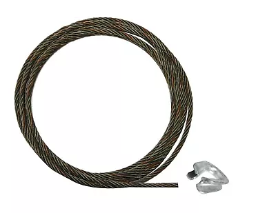 1/2  X 150' Fiber Core Wire Rope Winch Line Plain Cable With Additional Thimble • $174.84