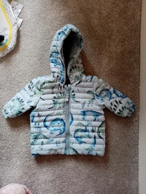 £1.99 • Buy Next Boys Blue Dinosaur Coat Jacket Up To 1 Month BNWOT