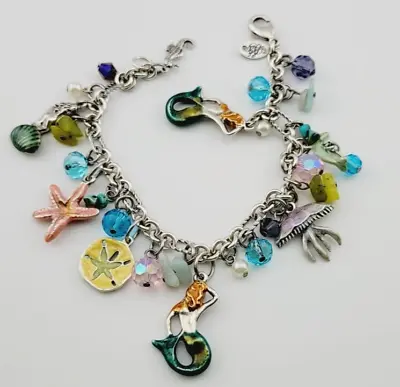 New Kirks Folly Mermaid Magic Charm Bracelet Silvertone • $60.01