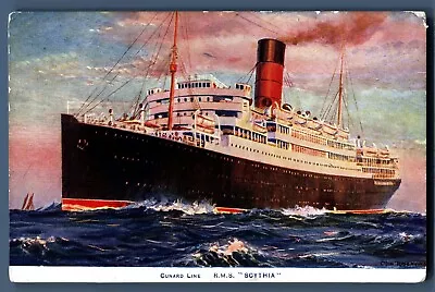 Vintage Postcard Cunard Line RMS Scythia Historic Ocean Liner Memorabilia  • £5.98