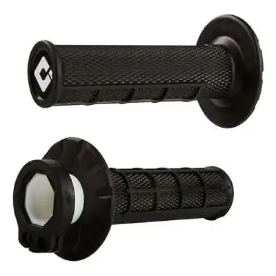 ODI Lock On GRIPS Half Waffle BLACK MX Motocross Grips 2 Stroke 4 Stroke • £25.99