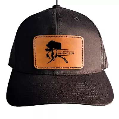 Alaska Defend Life Leather Patch Hat Pro-Life Hat Black • $35