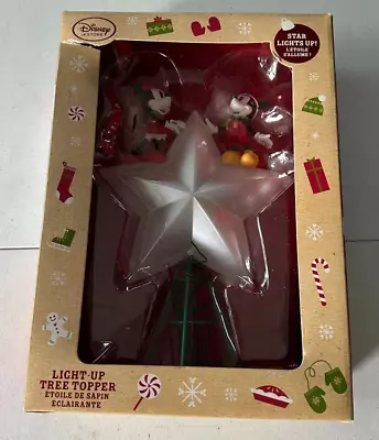 Disney Parks Mickey Minnie Mouse Christmas Light Up Star Tree Topper EXC W BOX • $45