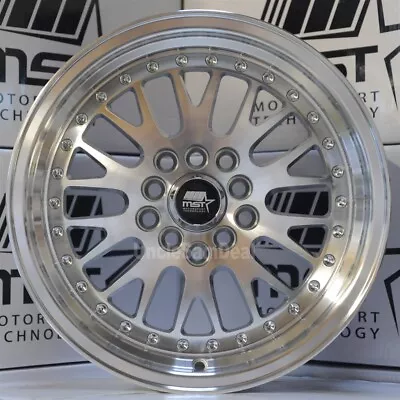 $504.45 • Buy 15  15x7 5x100/114.3 +20 MST MT10 MACHINE FACE SILVER MESH LIP W/ RIVETS WHEELS
