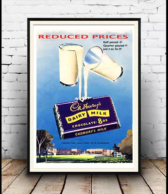 Cadburys Chocolate  : Old Advertising Poster Reproduction • £5.09