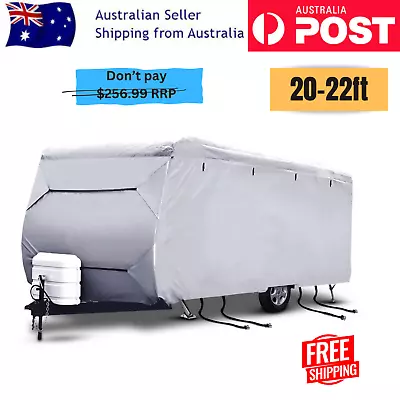 Caravan Cover 20-22ft Heavy Duty 4 Layer UV Water Proof Campervan Pop Top Covers • $154.95