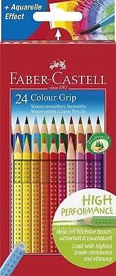 Faber-Castell Colour Grip Watercolour Colouring Pencils - 24 Assorted Colours  • £14.99