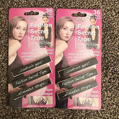 Fashion Secret Tape Boob Tape 2 Packs 36 Clear Strips Per Pack Bras Hems • £5.99