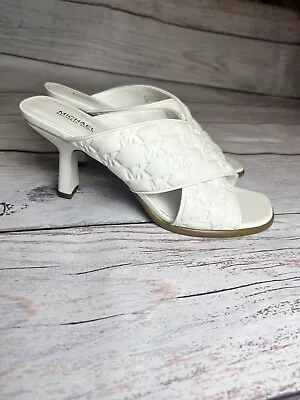 Michael Kors Gideon Mule Optic White Sandal Gently Used With Box Women's Sizes 8 • $45