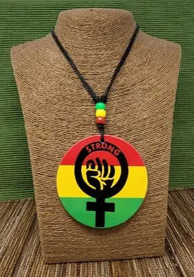 Rasta Wooden Power Fist Africa Necklace Strong Reggae Necklace African Necklace  • $12.95