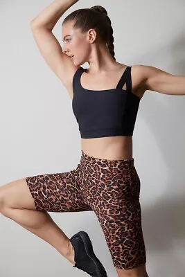 Josie By Josie Natori Women's Solstice Active Leopard Print Bike Shorts L • $14.50