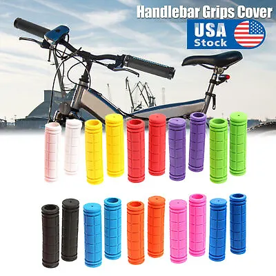 1 Pair Soft Rubber Handlebar End Grips For Bicycle MTB BMX Road Mountain Bike • $4.99