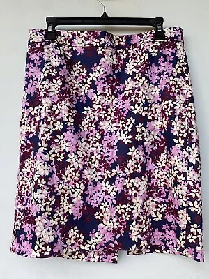 J. Crew Pencil Skirt Sz 4 Small Womens Floral Purple • $14.97