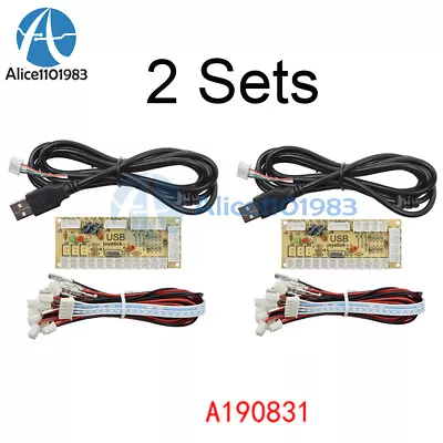 2 Sets Zero Delay Arcade USB Encoder PC To Joystick For MAME Fight Stick Control • $16.60